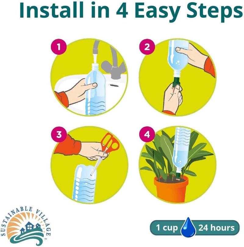 Blumat Plant Watering Device - Easy Self Watering Planter Insert for Indoor Plants - Bottle Adapter - Prevents Overwatering and Underwatering for Healthy Growth - 3 Pack - Image 2